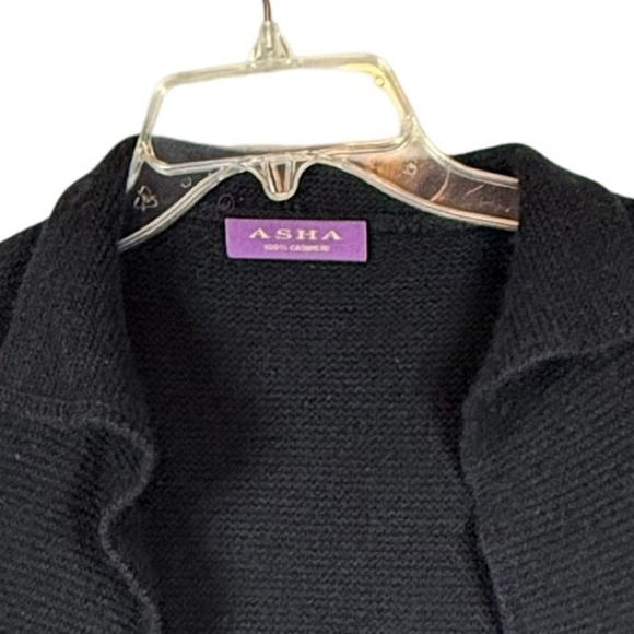 ASHA 100% Cashmere Cardigan, Black, Soze - Picture 6 of 7
